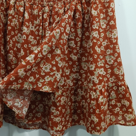 NATURAL LIFE A-Line Skirt - Rust and Cream Floral - Picture 3 of 5
